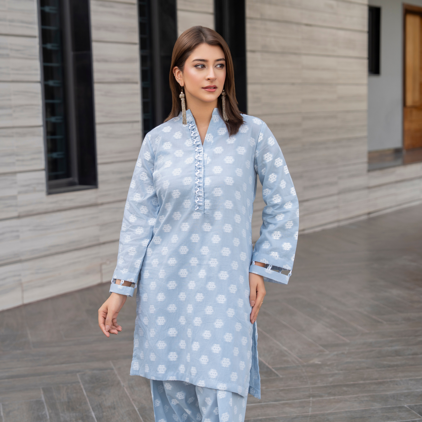 UA-86 2 Pc Jacquard Lawn Co-Ords Set | Ready to Wear | Umnaa