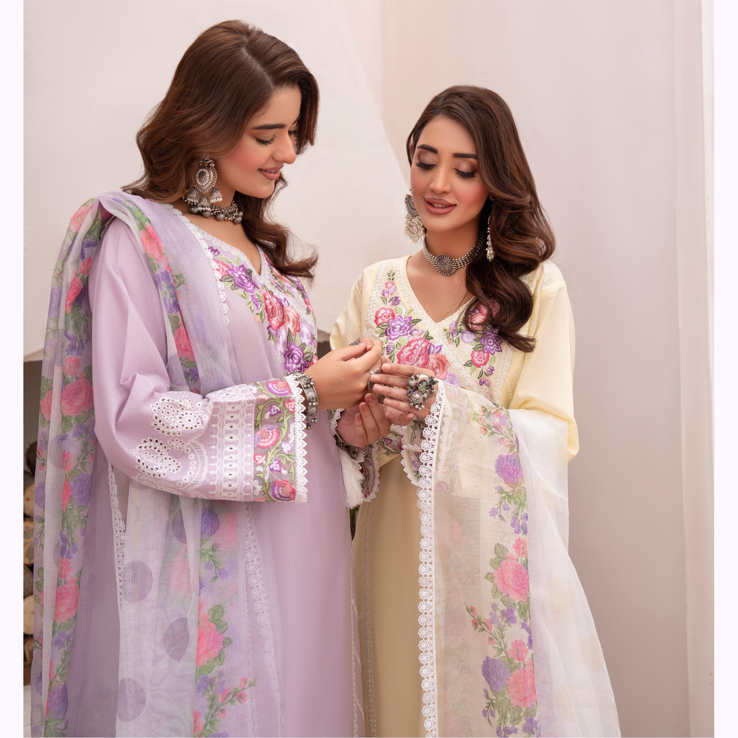 KC-1481 Embroidered Luxury Chikankari Cambric Cotton Collection | Ready to Wear | Karma Collection