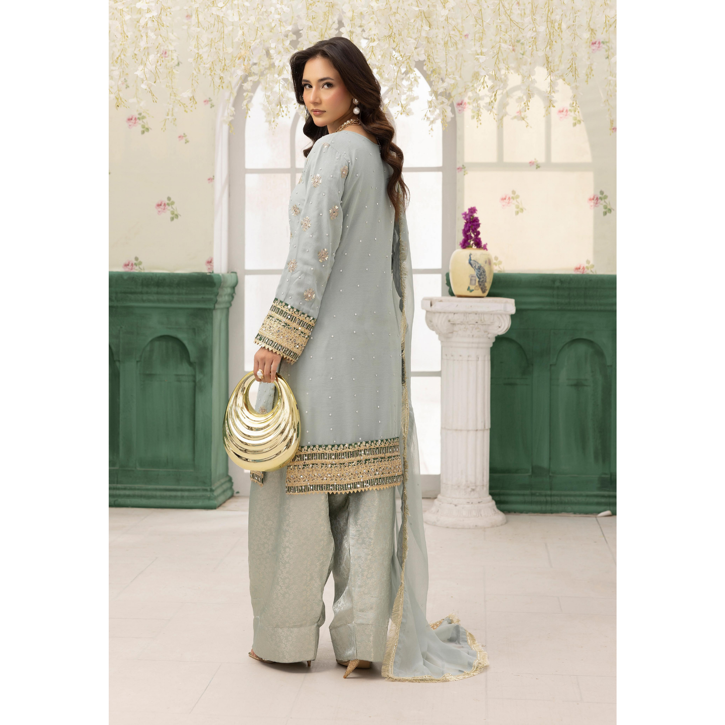 UMS-27 "NIDA LUX SHIFFON" Luxury Chiffon with Farshi Shalwar Collection | Ready to Wear | Simrans