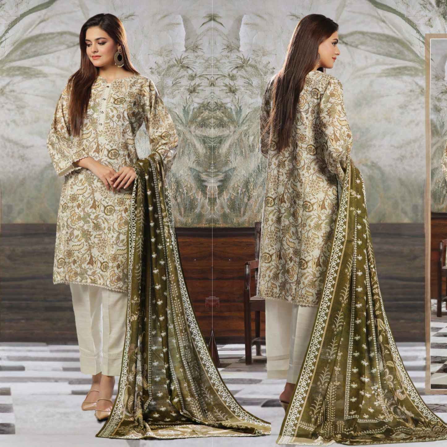 USN-15 Printed Khaddar 3 Pc Collection Set by Saphron