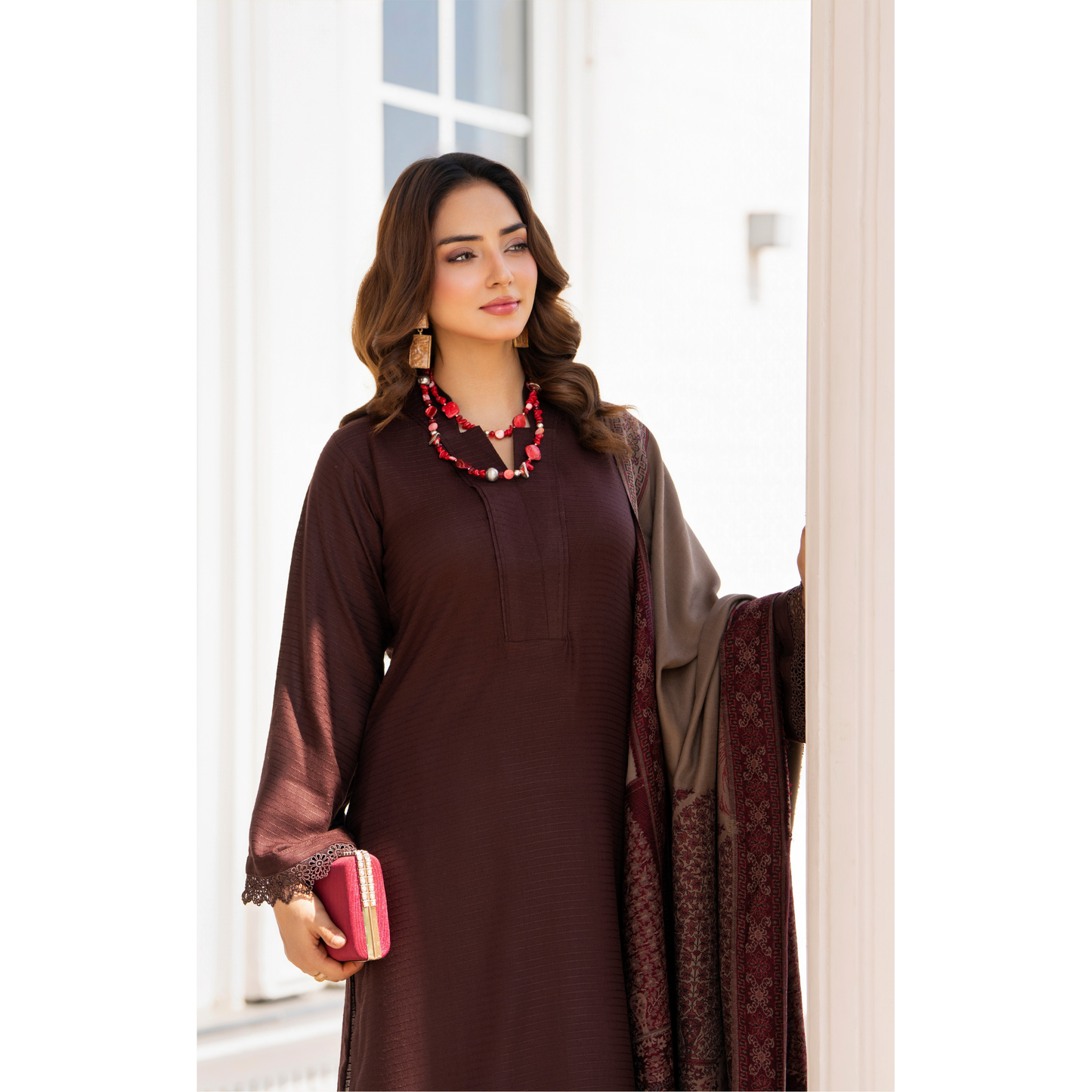 RA-23 Dhanak Dress with Kashmiri Wool Shawl 3 Pc Collection |Ready to Wear | Winter Collection | Raniya.h
