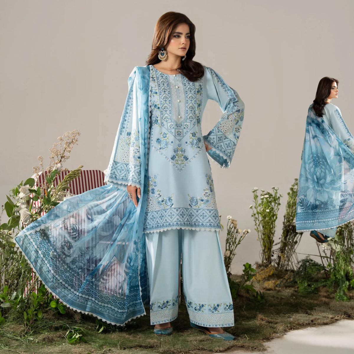 KC-1580 "AYRA" Embroidered Cambric Cotton Collection by Karma Collection
