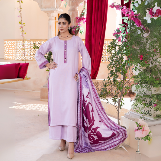 3 Pc Embroidered Dhanak Ready to Wear Dress - Raniya.h | UMRAH0501