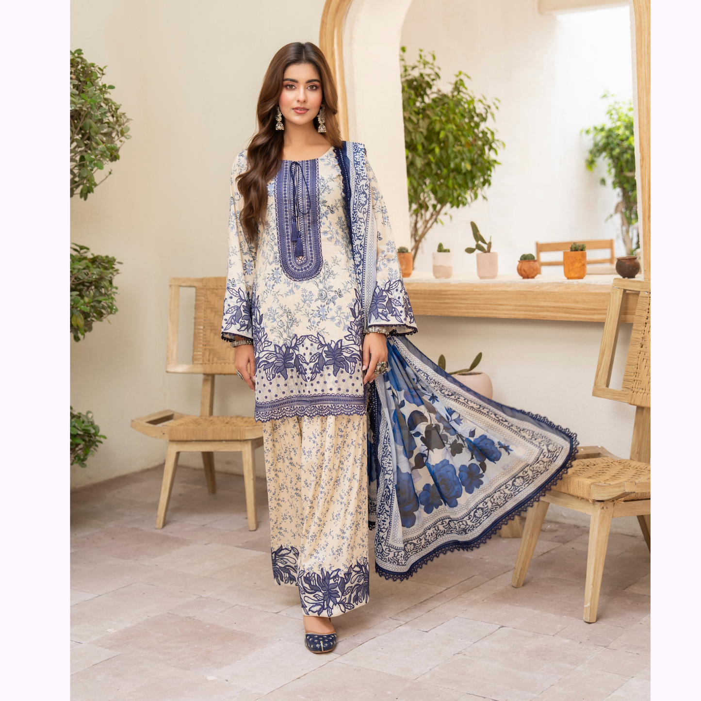 "Aina II" Embroidered Printed Lawn 3 Pc Collection by Karma Collection