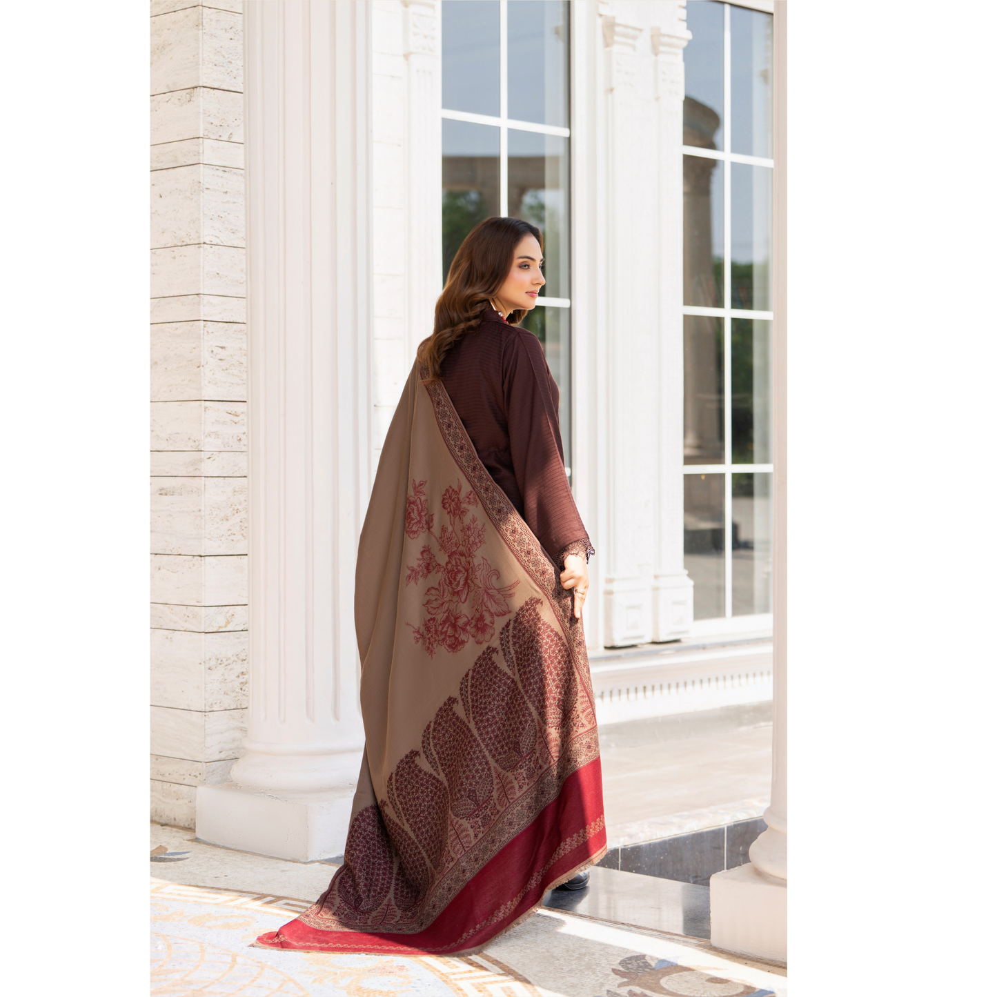 RA-23 Dhanak Dress with Kashmiri Wool Shawl 3 Pc Collection |Ready to Wear | Winter Collection | Raniya.h