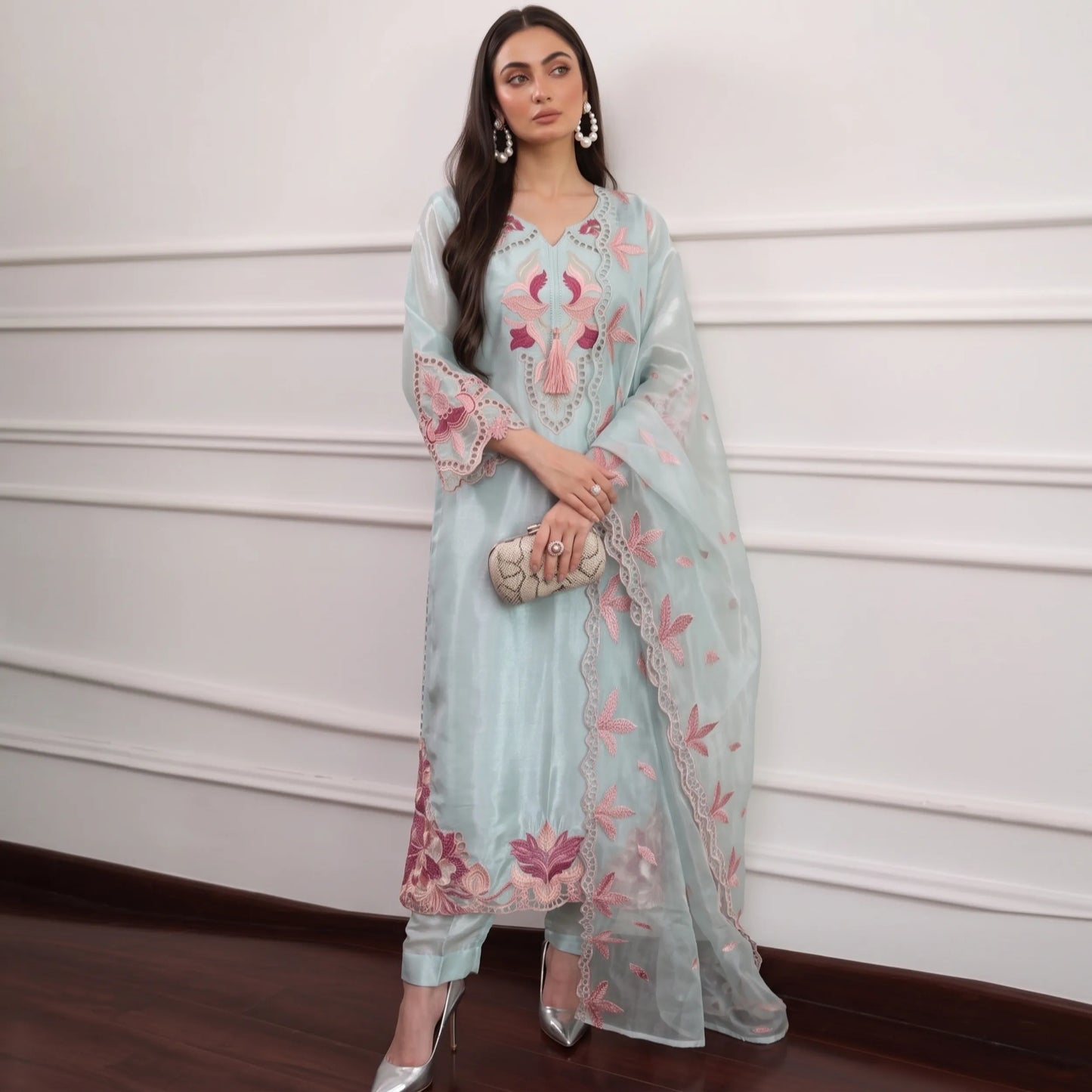 UA-264 Embroidered Festive Kaftan Sheesha Silk Collection by Umnaa | Pakistani Trendy Kaftan Asian Clothing