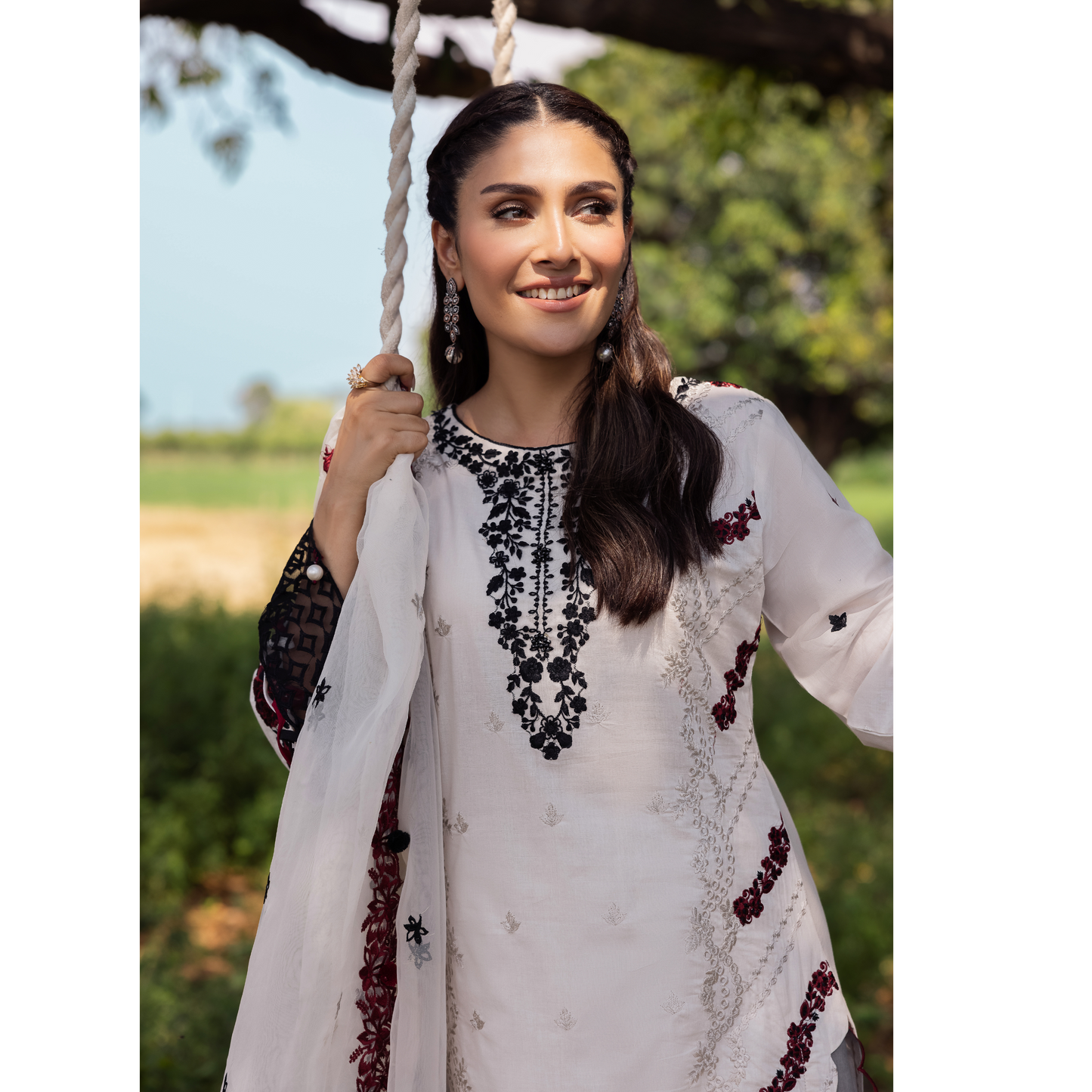 UAL-105 Luxury Festive Lawn Embroidered Mother–Daughter Matching Outfit Set by ALLY'S