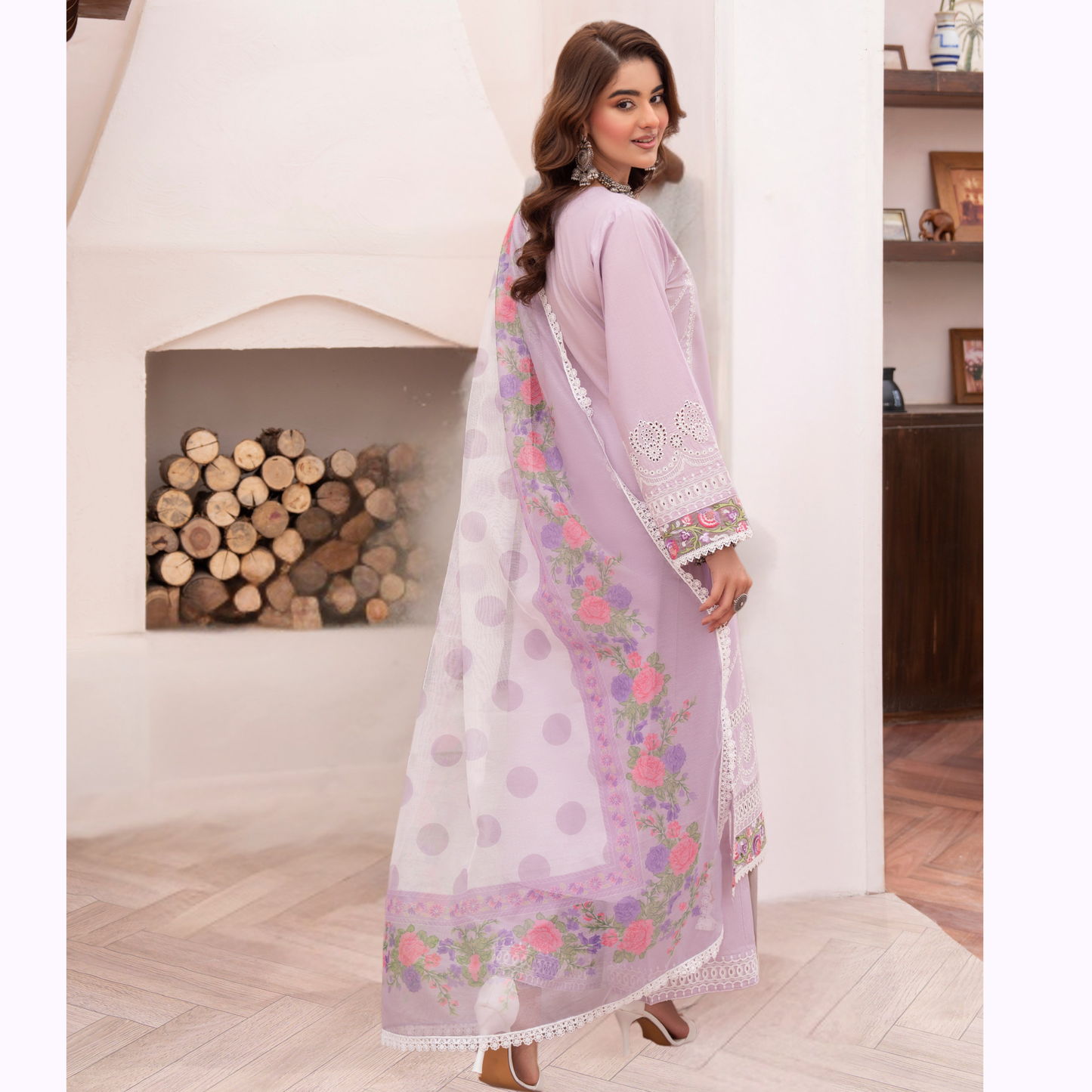 KC-1481 Embroidered Luxury Chikankari Cambric Cotton Collection | Ready to Wear | Karma Collection