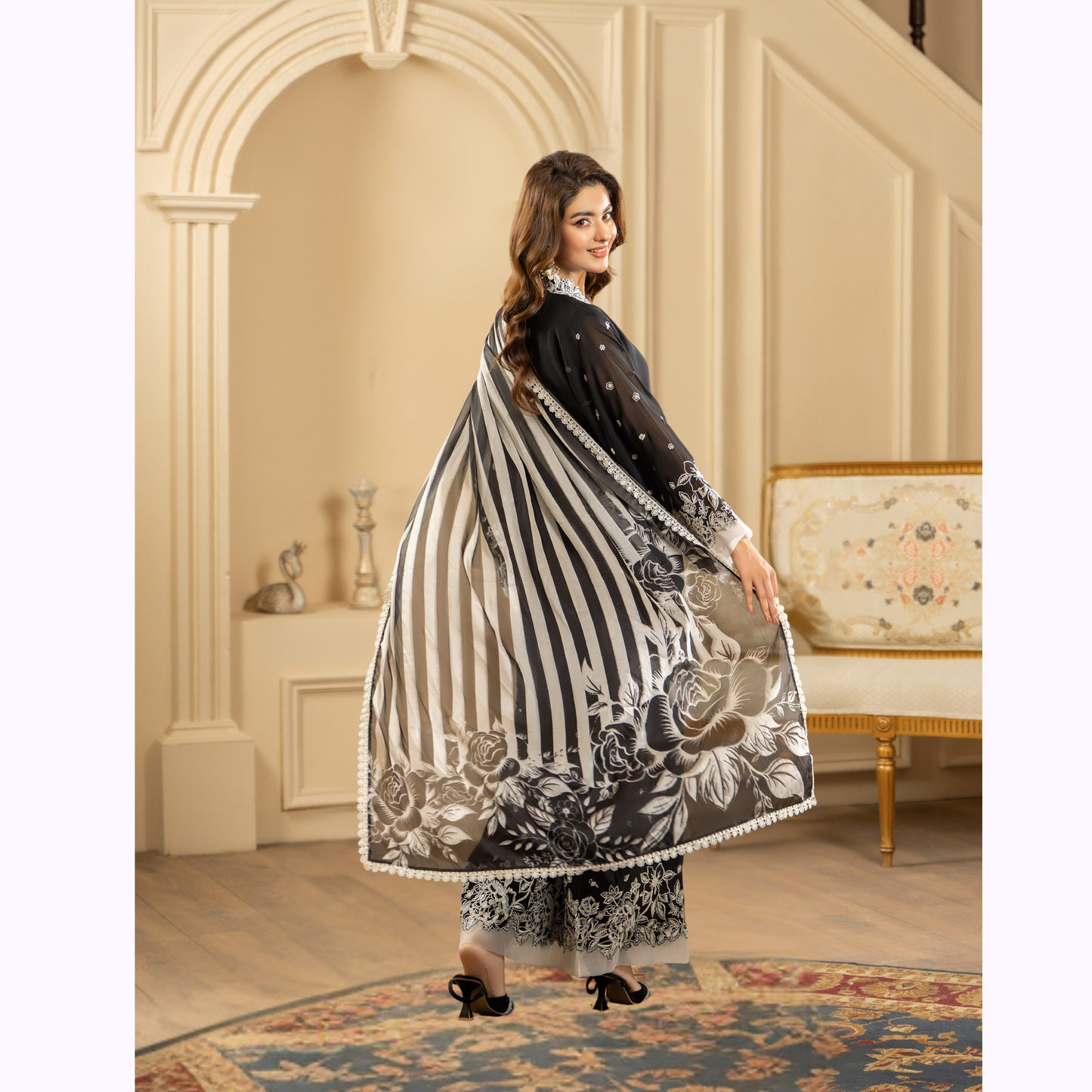 F-469 Embroidered Georgette Chiffon Collection by karma Collection