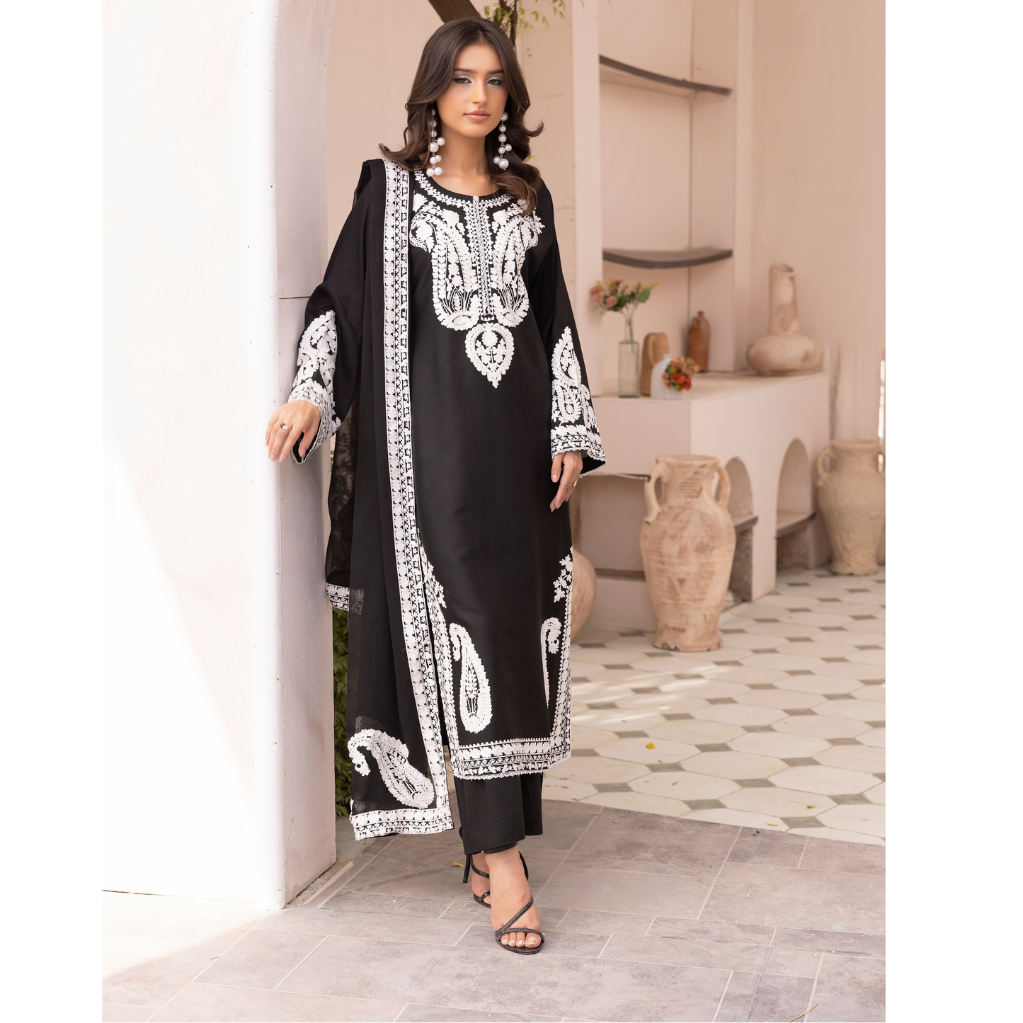 UMS-40 Almila by Simrans Dhanak Embroidered 3 Pc Collection Asian Clothes | Modest Wear