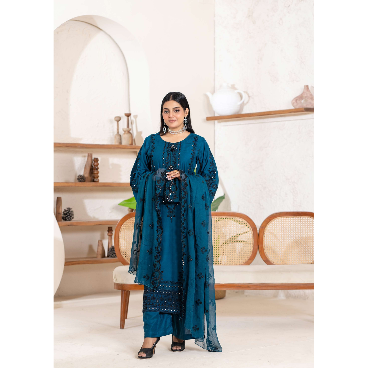 UMRZ-52 "Edenrobe LUX " Embroidered Linen Collection By Rangz