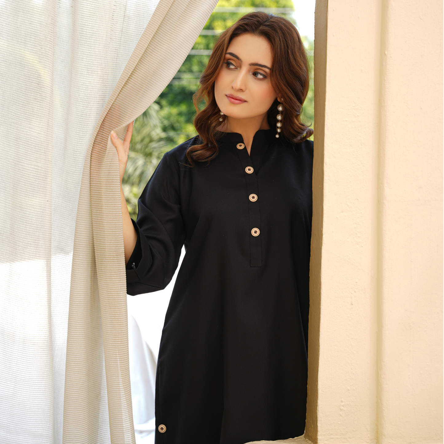 UA-129 Stylish Modest Dhanak Solid Co Ord Set by Umnaa