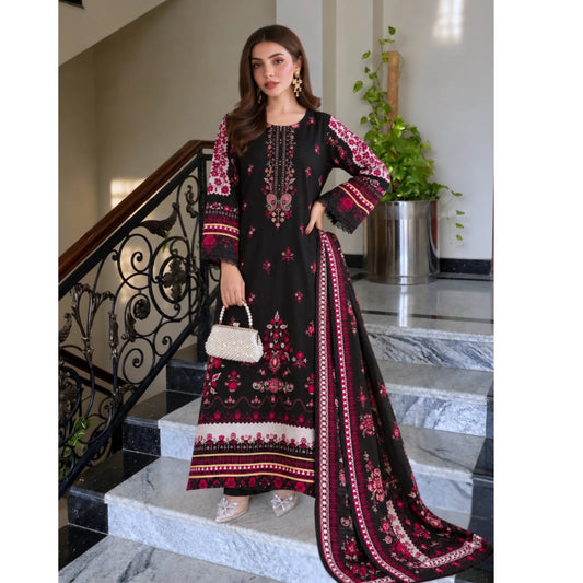 UA-325 Printed Kaftan Khaddar Style 3 Pc Collection | Umnaa