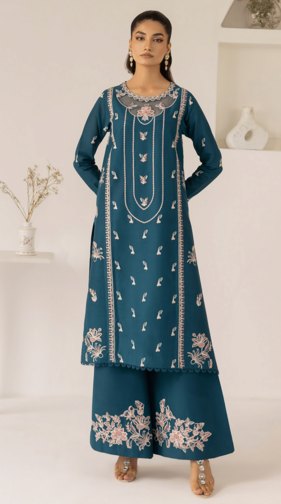 Zinc 3 Piece Embroidered Lawn Dress - Esra Fashion