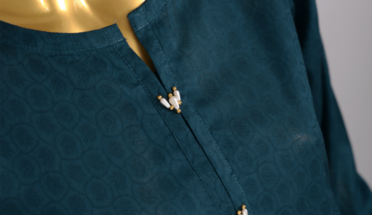 (Zinc) 2 Piece Ready to wear Jacquard Solids Naubahar