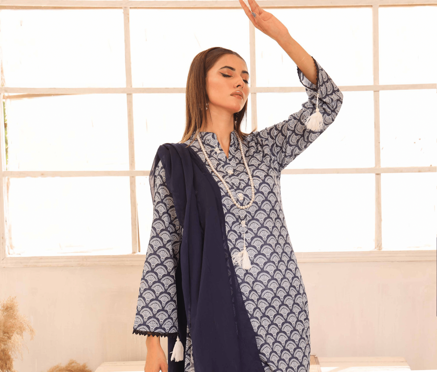 (Black) Printed Lawn 3 Pc Dress By Simrans