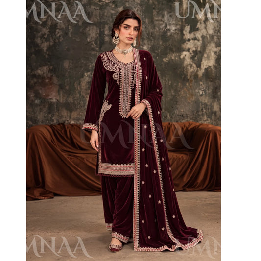 UA-309 Luxury Velvet Farshi Shalwar Collection | Umnaa