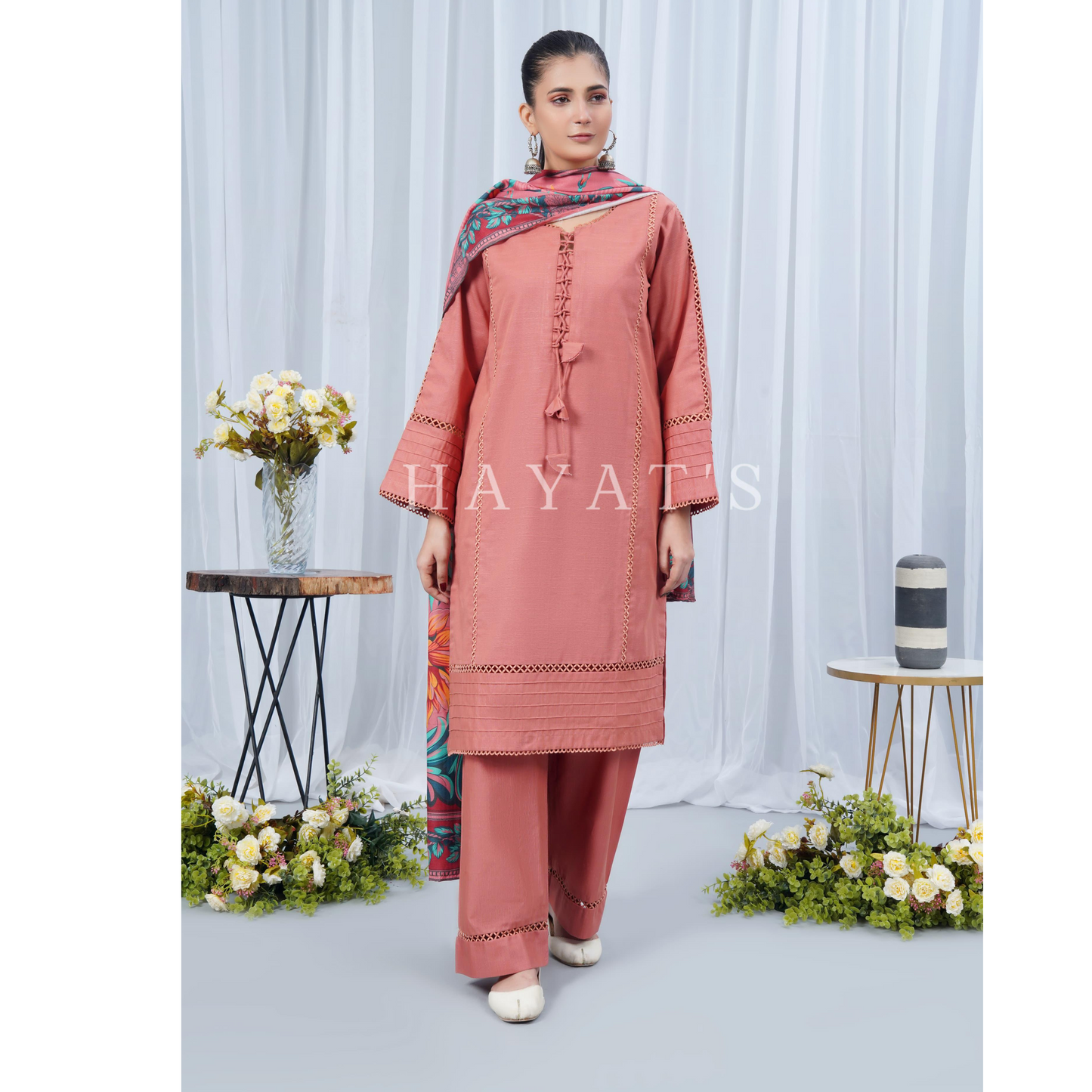 (Petite Orchid) Khaddar Dress with Shawl |3 Pc| Winter Collection | Hayats