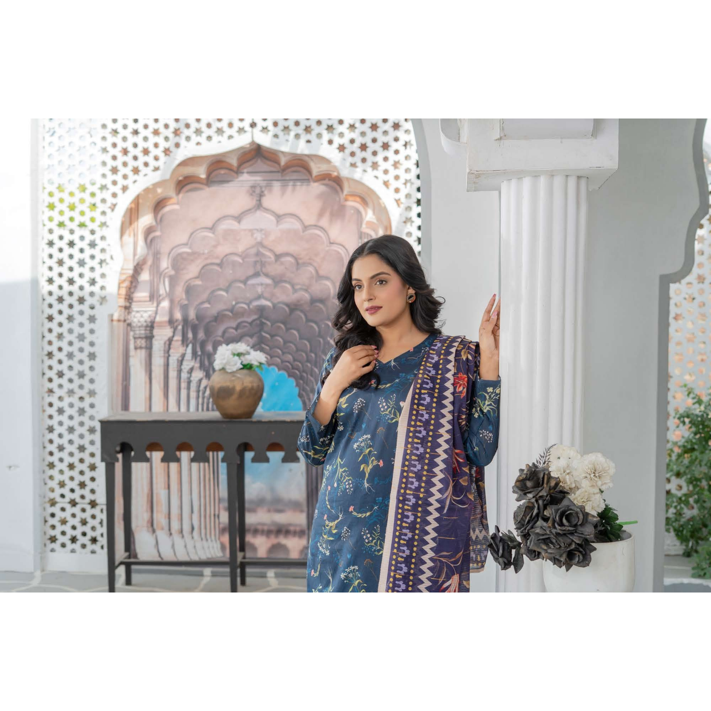 UMRZ-47 3 Pc Pakistani Printed Summer Lawn Collection by Rangz