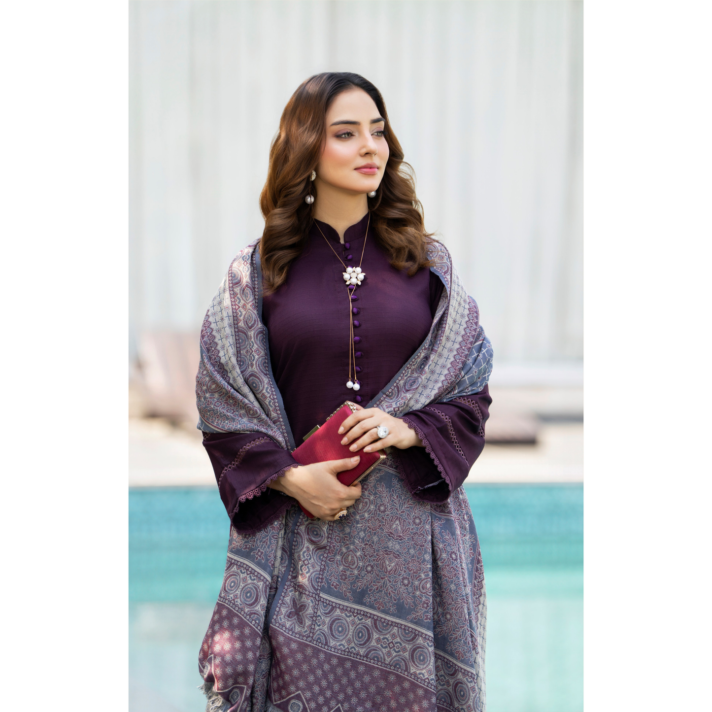 RA-23 Dhanak Dress with Kashmiri Wool Shawl 3 Pc Collection |Ready to Wear | Winter Collection | Raniya.h