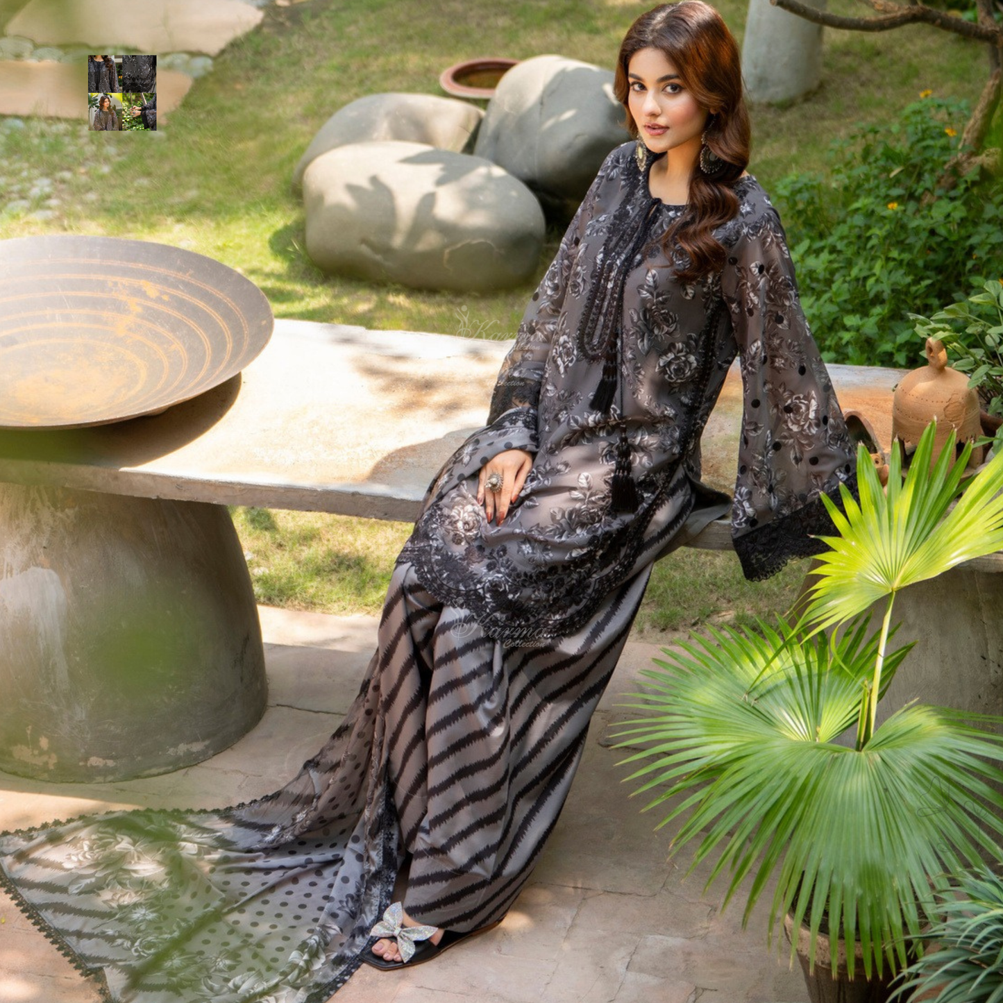 "Khumaar" Embroidered Georgette Collection by karma Collection Asian Wear Pakistani Dresses