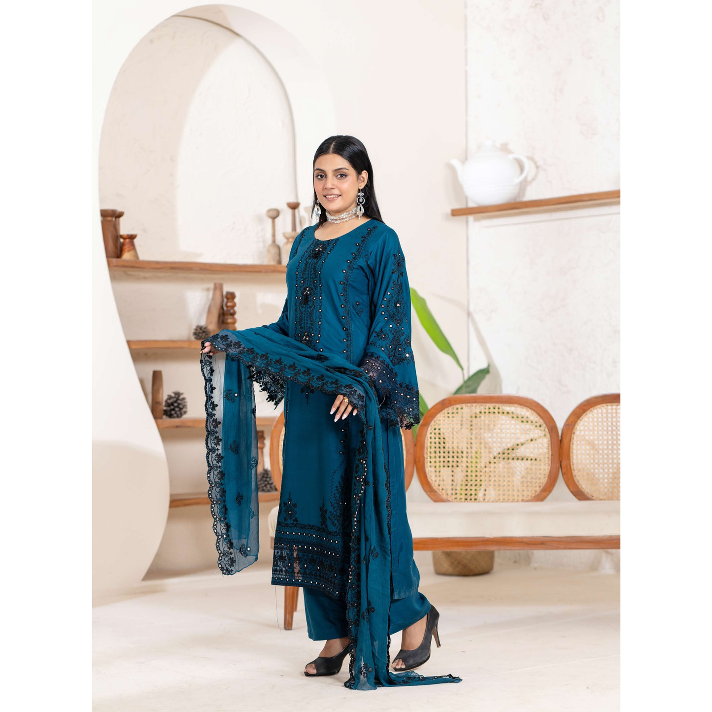 UMRZ-52 "Edenrobe LUX " Embroidered Linen Collection By Rangz