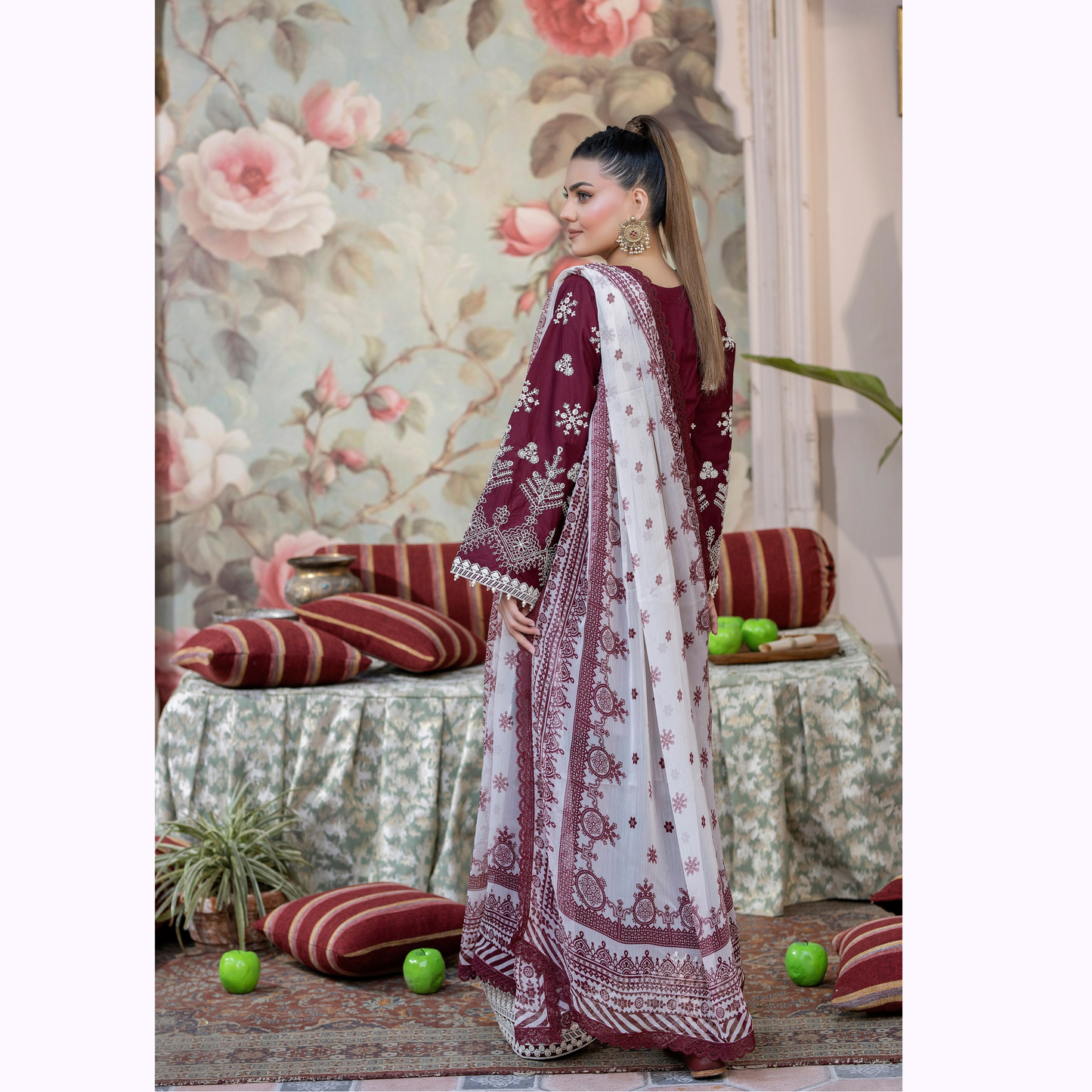 KC-1453 Trendy farshi Shalwar Embroidered Cotton Collection Ready to Wear 3 Pc - Karma Collection