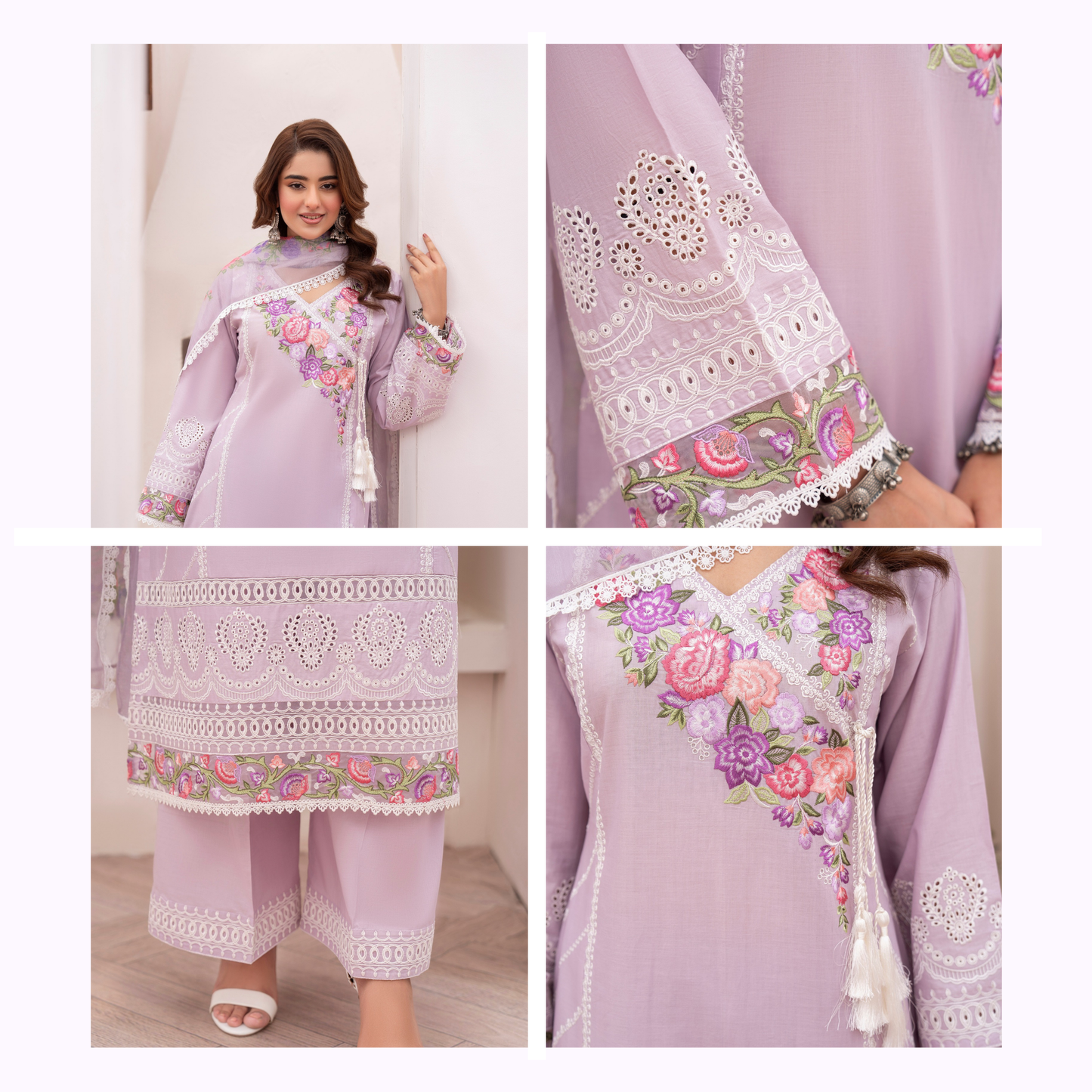 KC-1481 Embroidered Luxury Chikankari Cambric Cotton Collection | Ready to Wear | Karma Collection