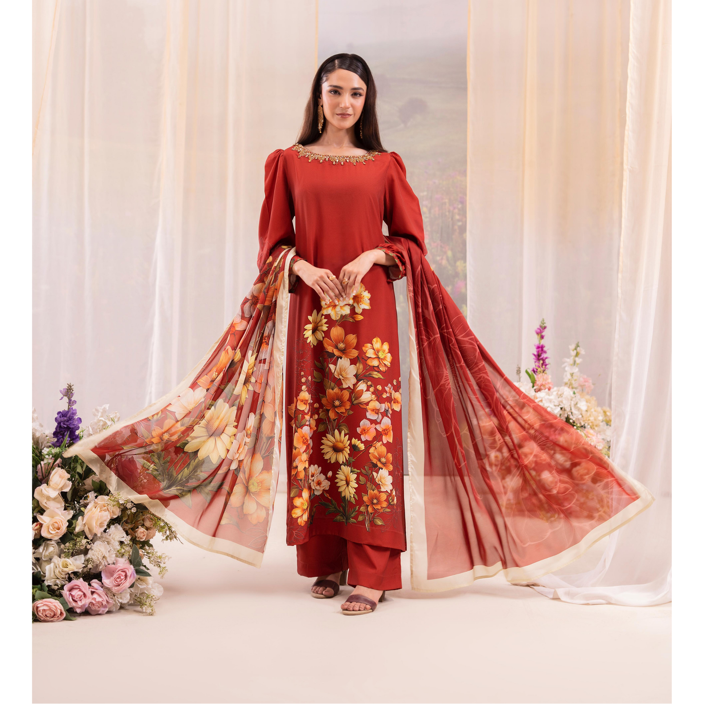 RA-20 3 Pc Printed Silk Collection |Ready to Wear | Raniya.h