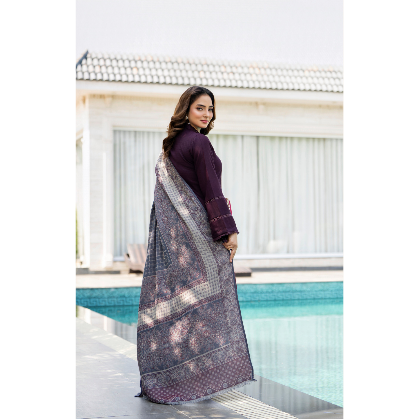 RA-23 Dhanak Dress with Kashmiri Wool Shawl 3 Pc Collection |Ready to Wear | Winter Collection | Raniya.h