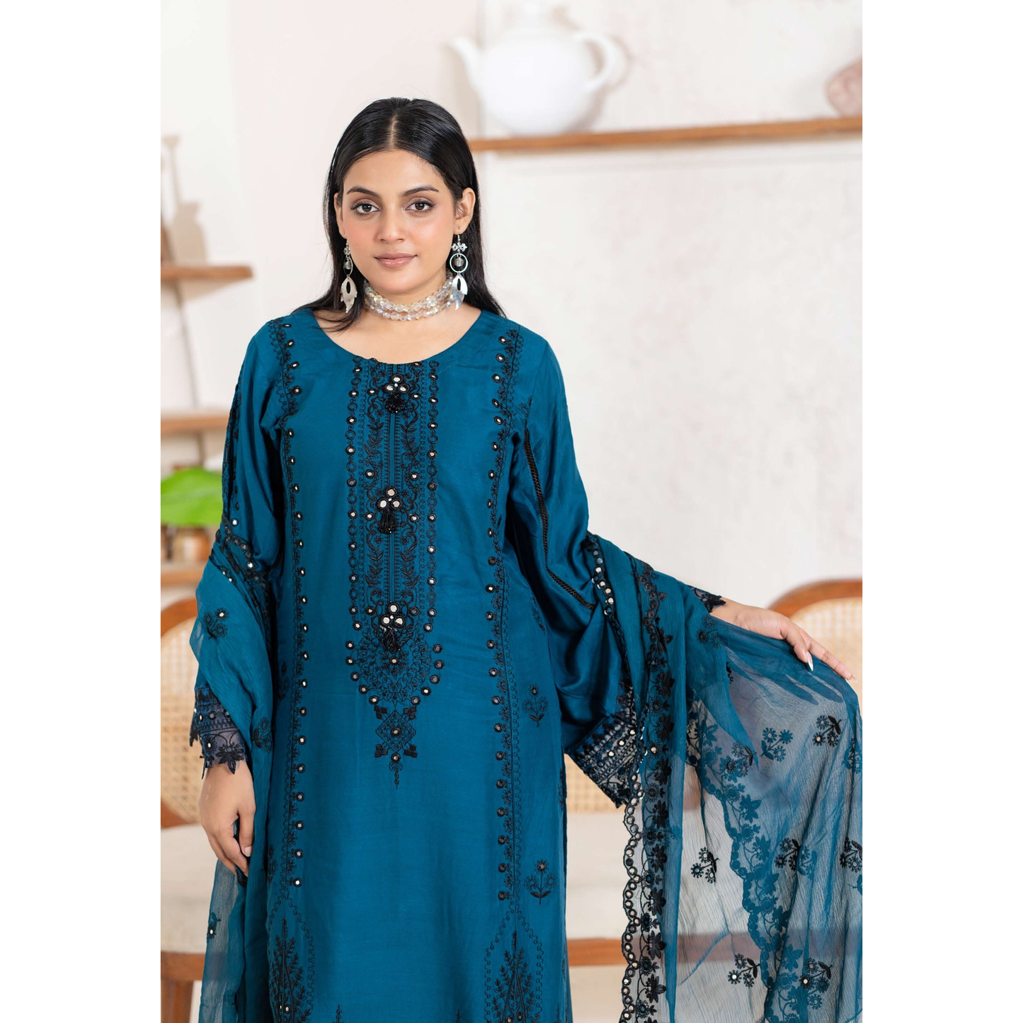 UMRZ-52 "Edenrobe LUX " Embroidered Linen Collection By Rangz
