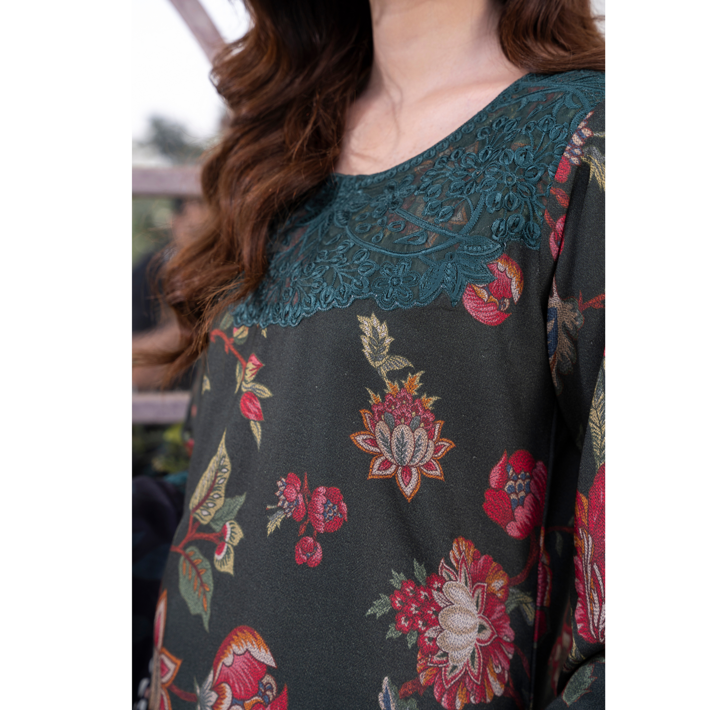 3 Pc Embroidered Printed Dress with Dhanak Wool Shawl | Winter Collection | Raniya.h | UMRAH0503