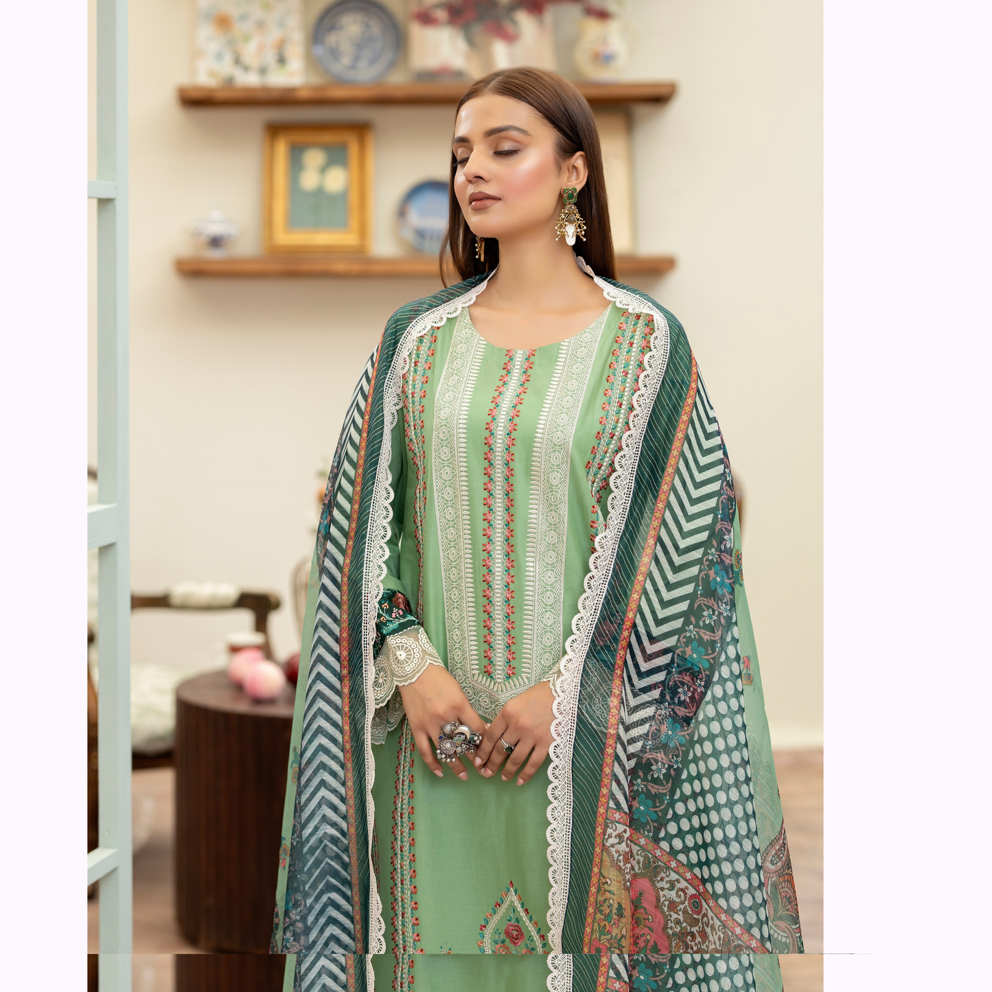 KC-1448 Embroidered Cotton Collection Ready to Wear 3 Pc - Karma Collection