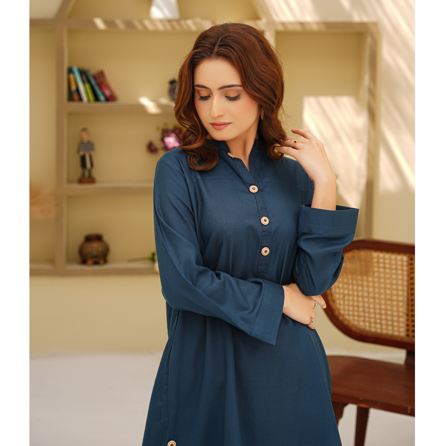 UA-129 Stylish Modest Dhanak Solid Co Ord Set by Umnaa