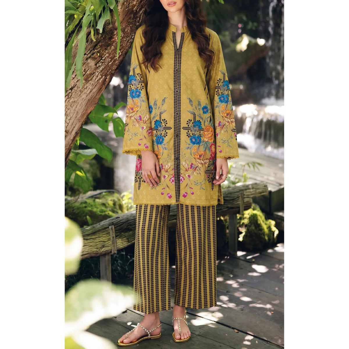 USN-20 Printed Lawn 2 Piece Co-Ord Set for Women | Soft Summer Casual Wear by Saphron