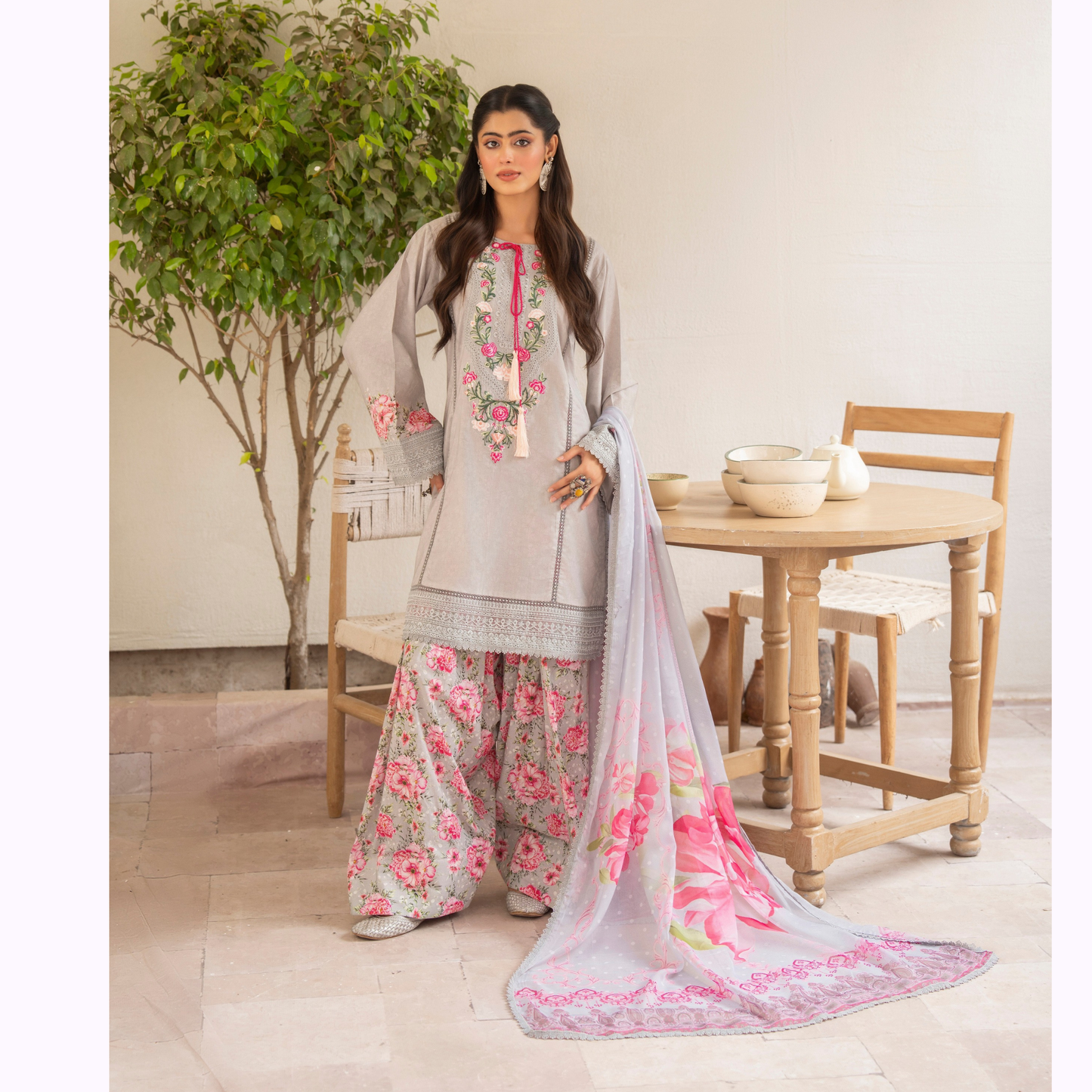 "Aina II" Embroidered Printed Lawn 3 Pc Collection by Karma Collection