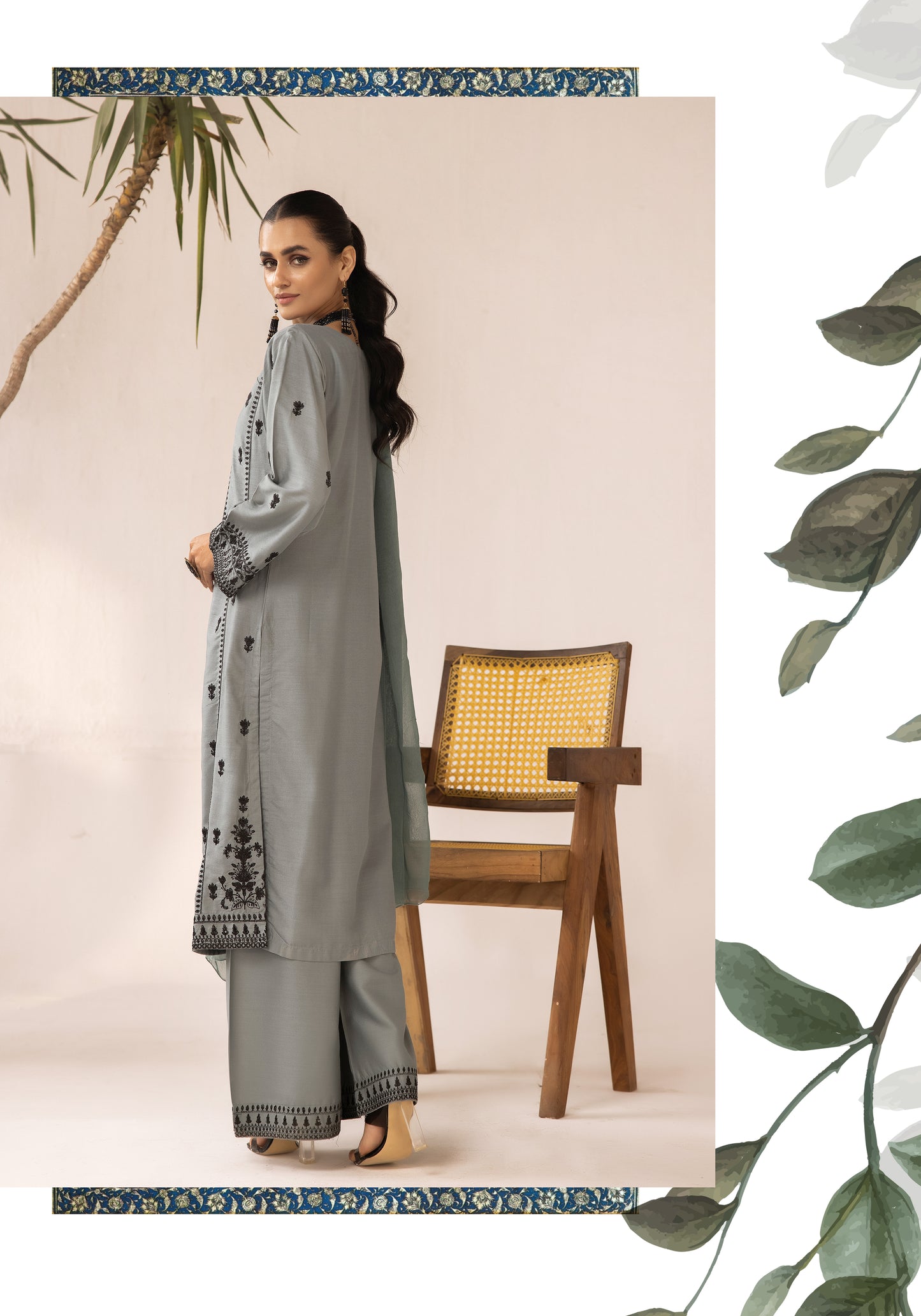 3 Piece Embroidered linen Collection - Simrans