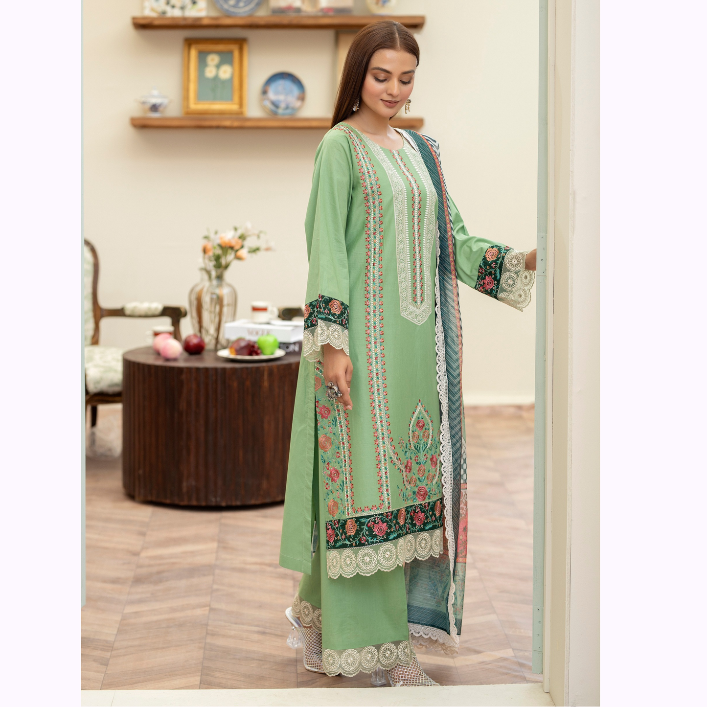 KC-1448 Embroidered Cotton Collection Ready to Wear 3 Pc - Karma Collection