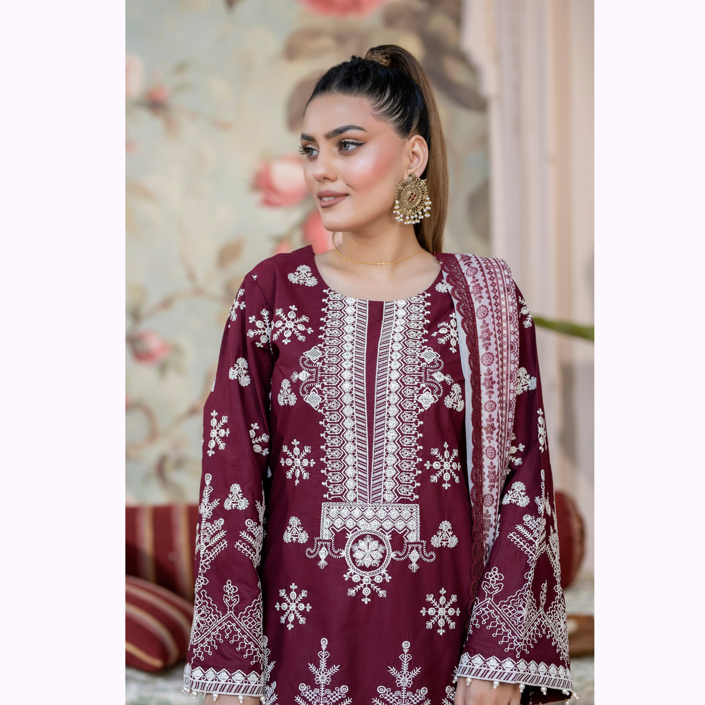 KC-1453 Trendy farshi Shalwar Embroidered Cotton Collection Ready to Wear 3 Pc - Karma Collection