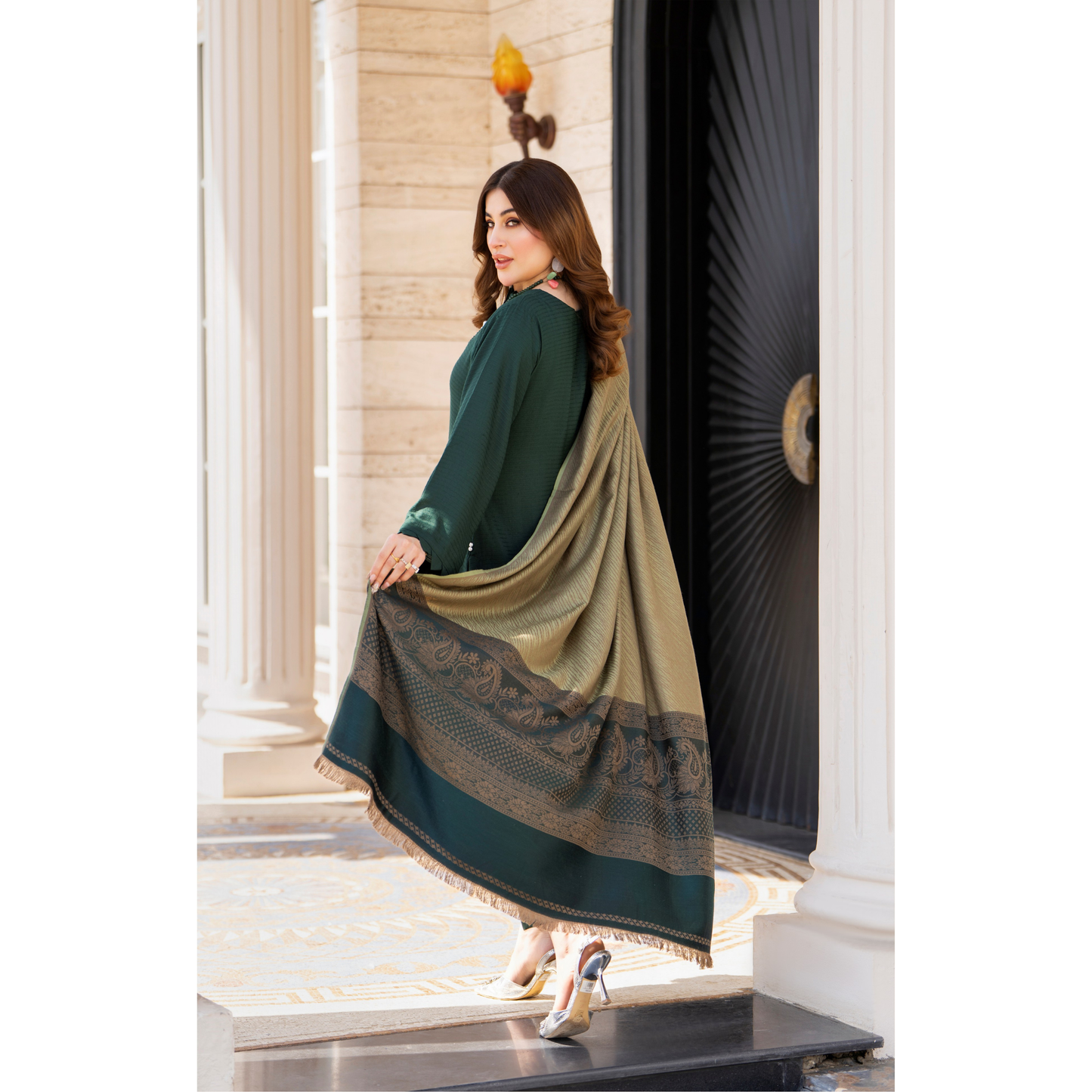 RA-23 Dhanak Dress with Kashmiri Wool Shawl 3 Pc Collection |Ready to Wear | Winter Collection | Raniya.h