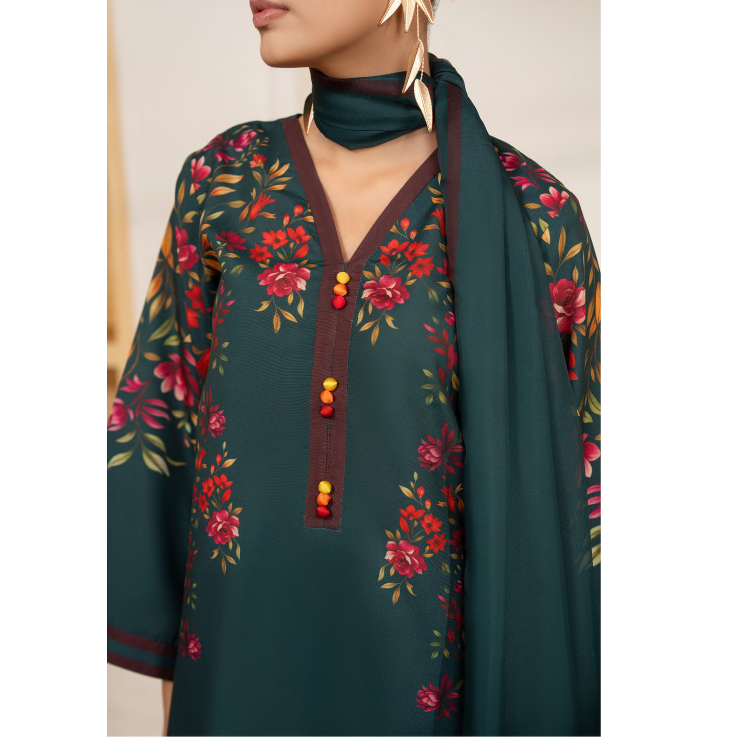 UCA-26 "Gul e Jana" Viscose Silk 3 Pc Collection by Casuallite
