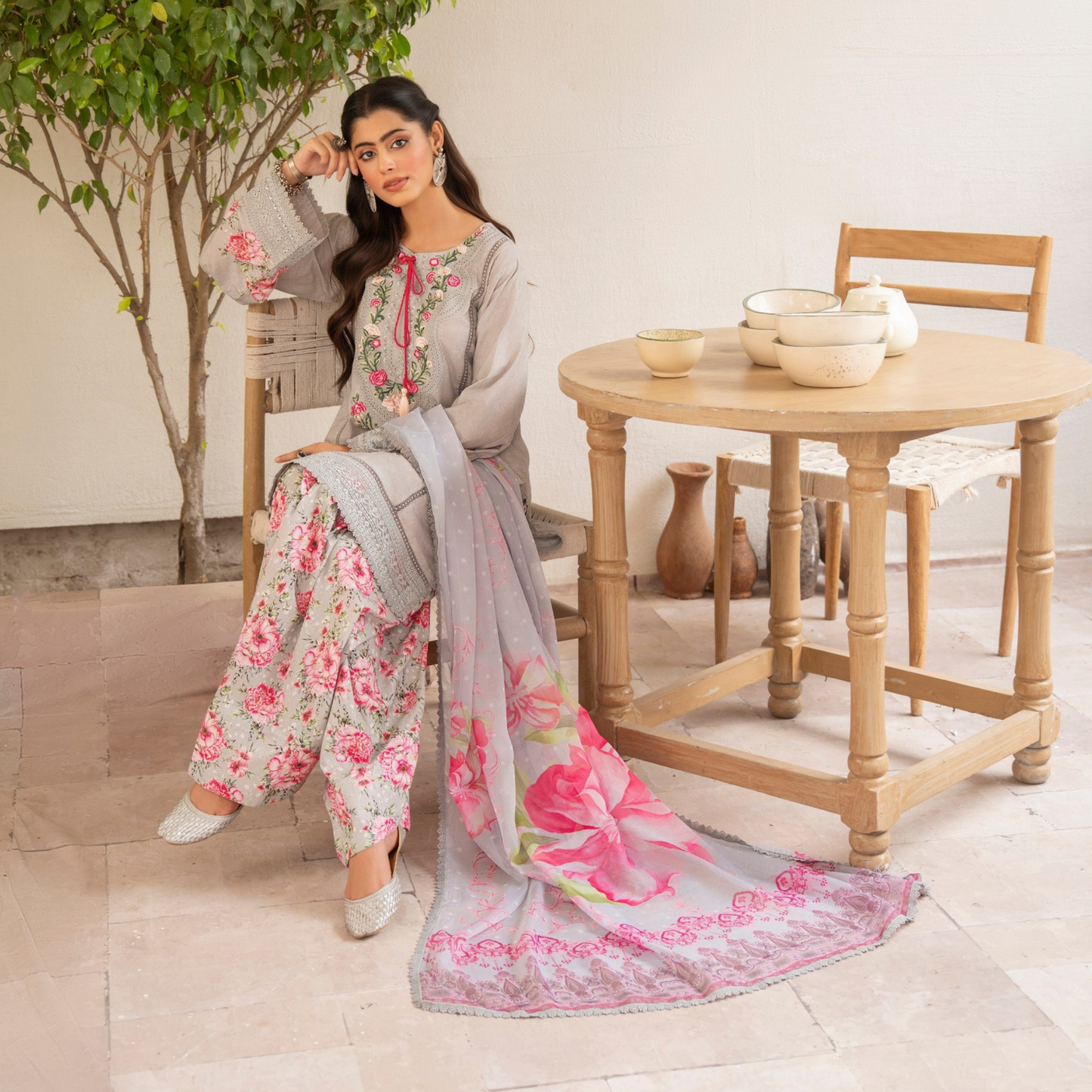 "Aina II" Embroidered Printed Lawn 3 Pc Collection by Karma Collection