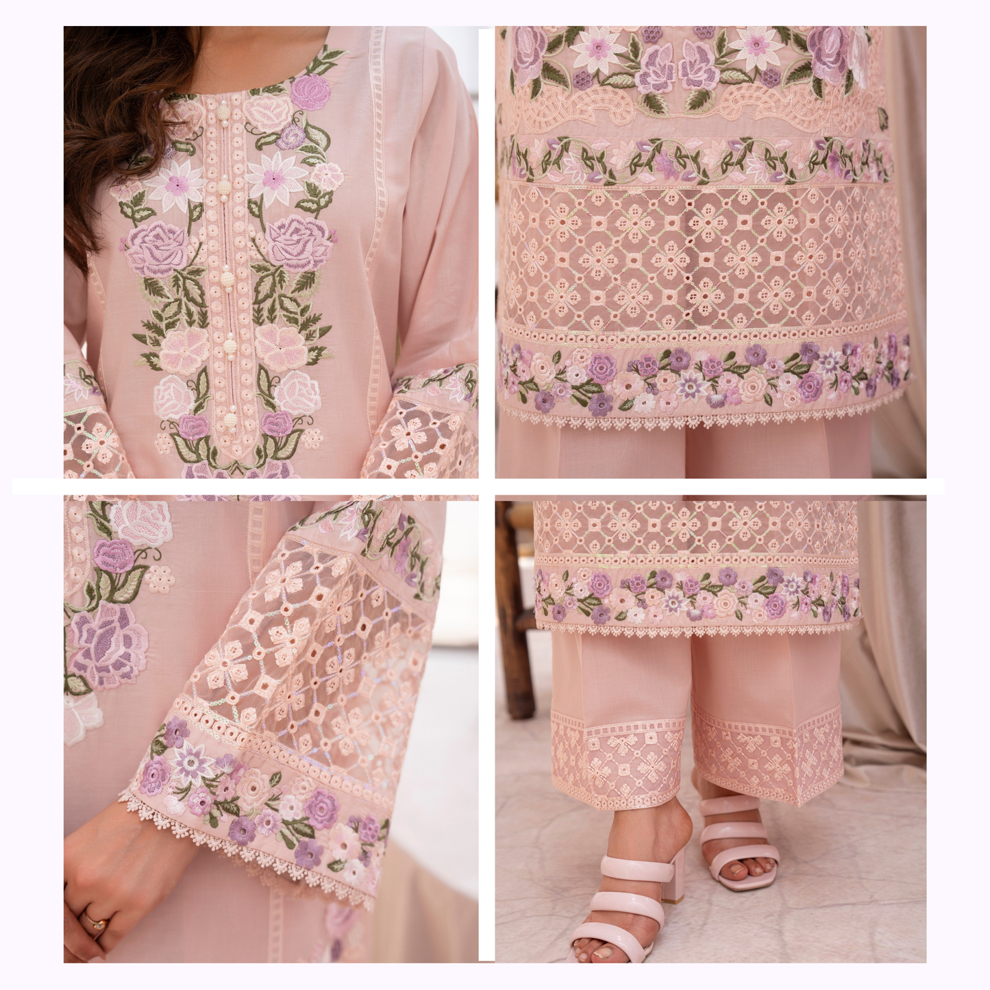 KC-1478 Embroidered Luxury Chikankari Cambric Cotton Collection | Ready to Wear | Karma Collection