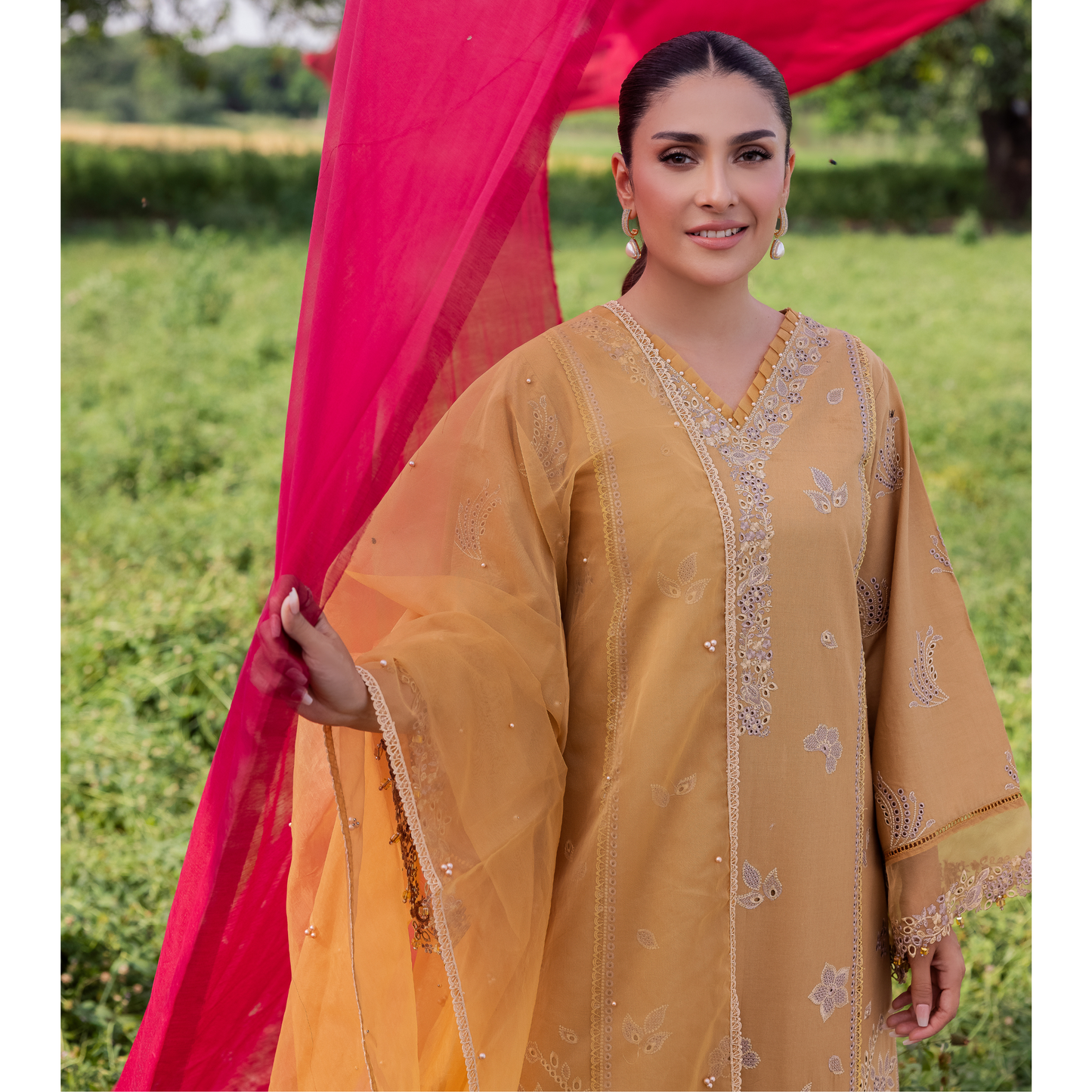 UAL-105 Luxury Festive Lawn Embroidered Mother–Daughter Matching Outfit Set by ALLY'S