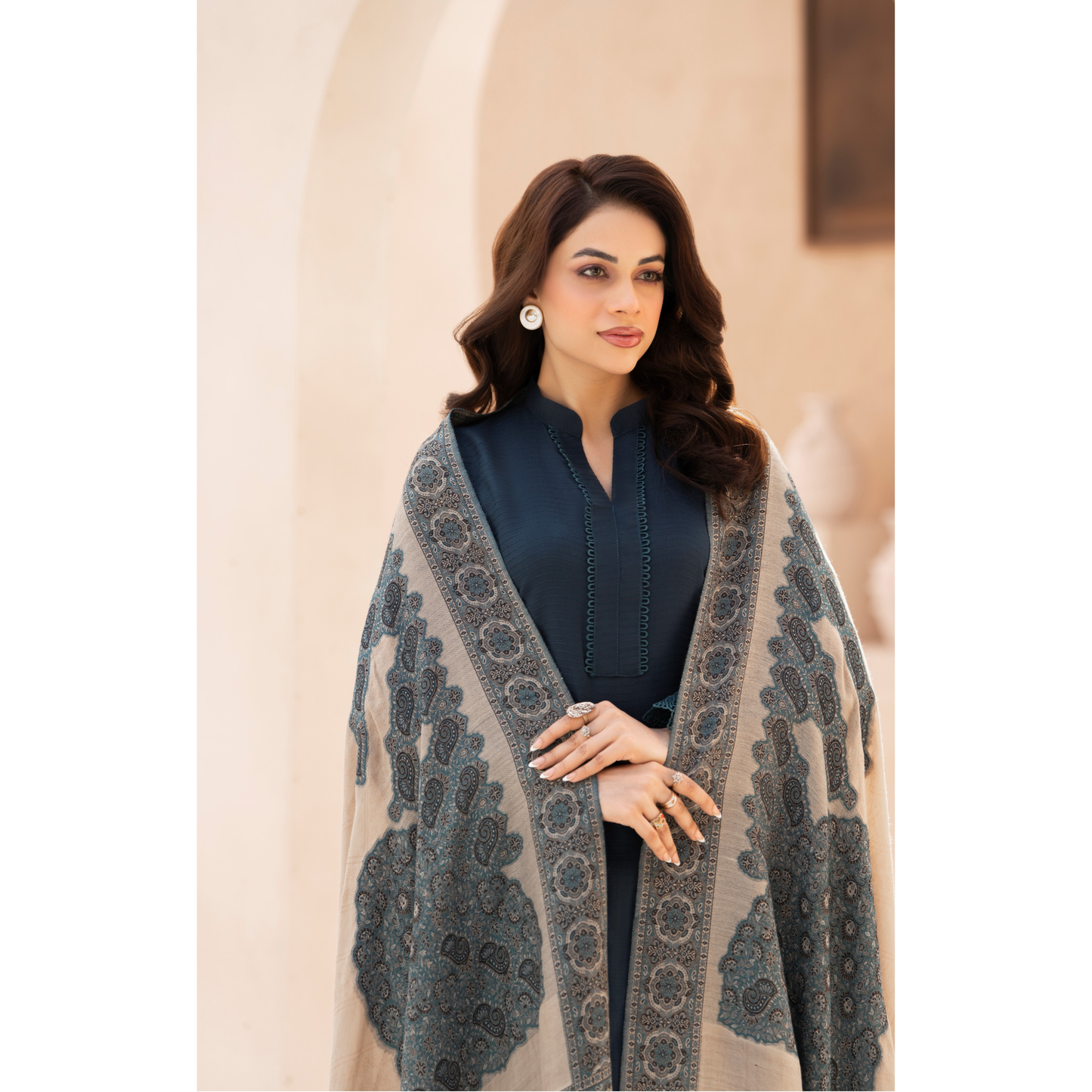 RA-23 Dhanak Dress with Kashmiri Wool Shawl 3 Pc Collection |Ready to Wear | Winter Collection | Raniya.h