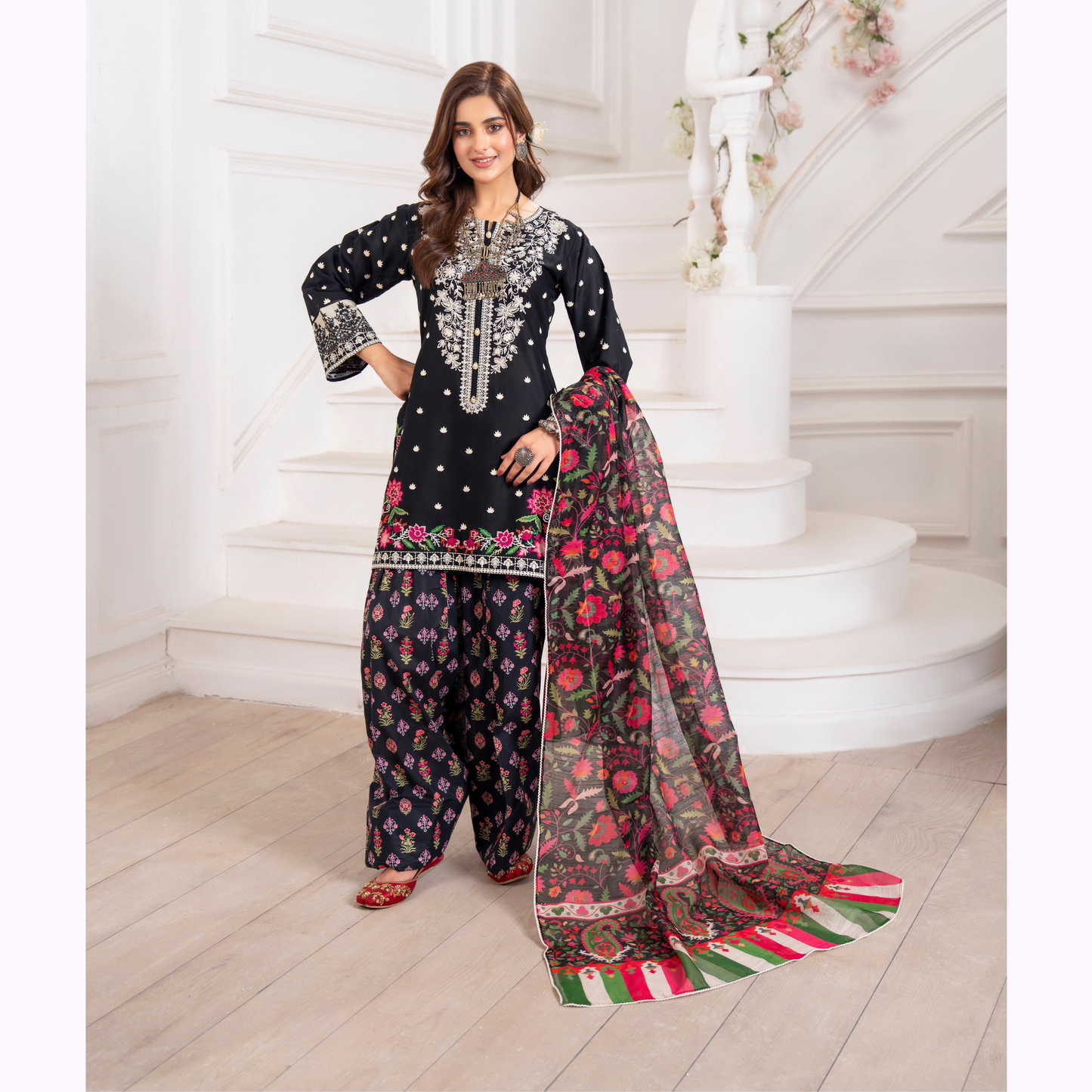 3 Pc Luxury Embroidered trendy Farshi Shalwar Collection | Eid Wear | karma collection