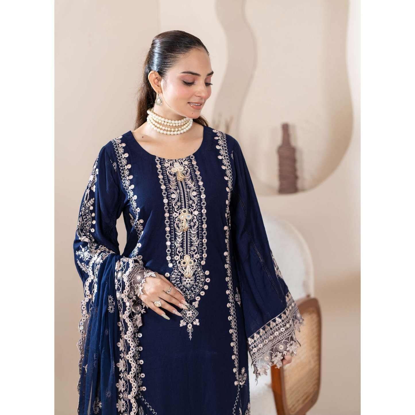 UMRZ-52 "Edenrobe LUX " Embroidered Linen Collection By Rangz
