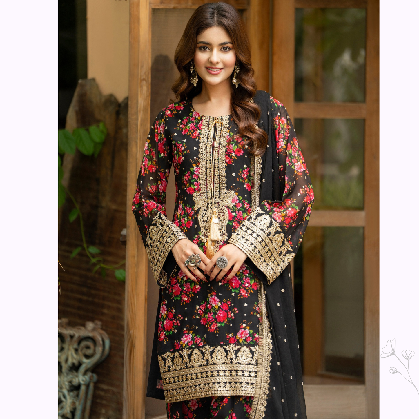 "Khumaar" Embroidered Georgette Collection by karma Collection Asian Wear Pakistani Dresses