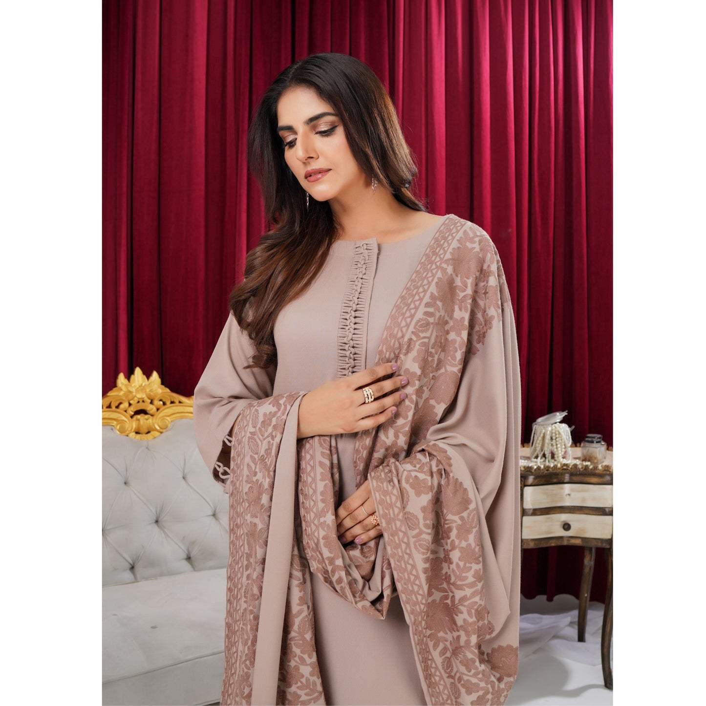 3 Pc Dhanak Shirt & trouser with Dhanak Shawl | Winter Collection | SIMRANS