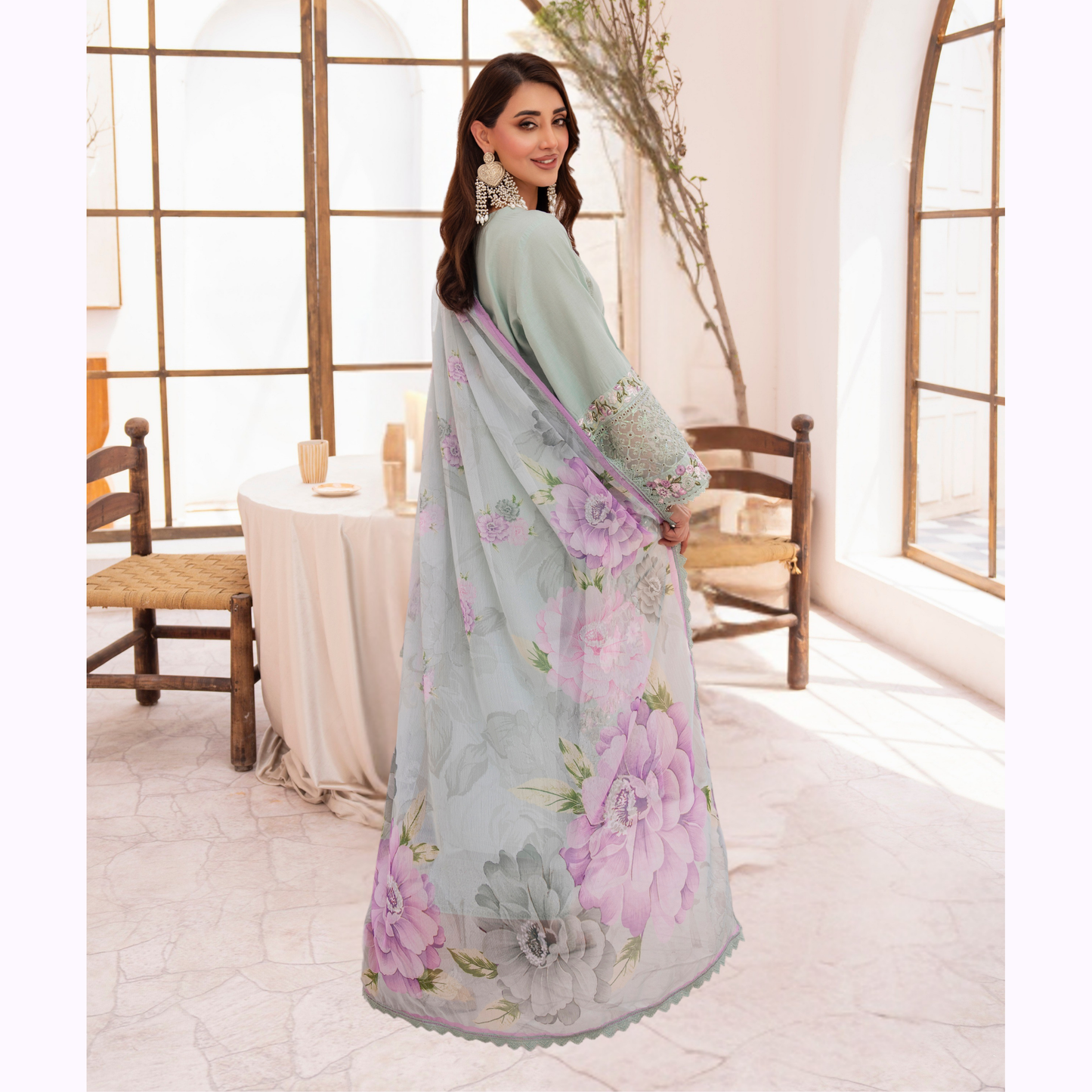 KC-1478 Embroidered Luxury Chikankari Cambric Cotton Collection | Ready to Wear | Karma Collection